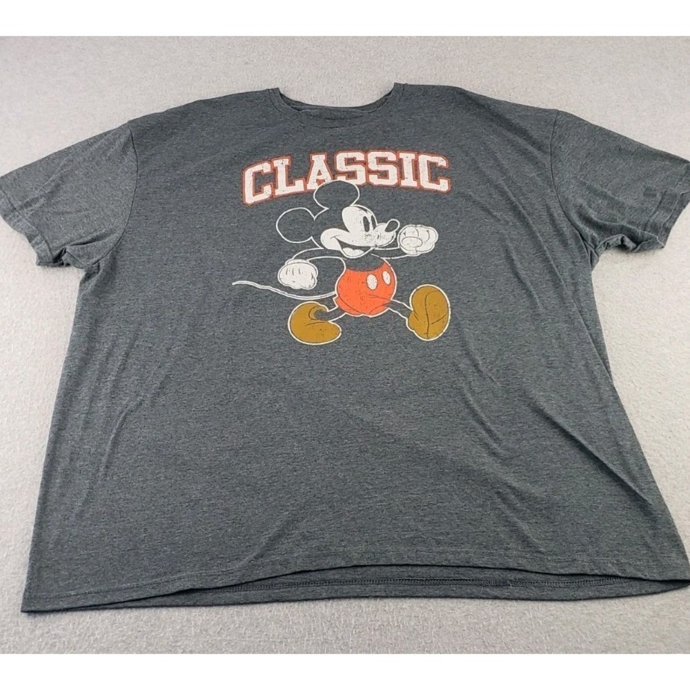 Classic Disney Mickey Mouse Dark Heathered Grey T-Shirt Tee ~ Super Soft! Sz 3XL